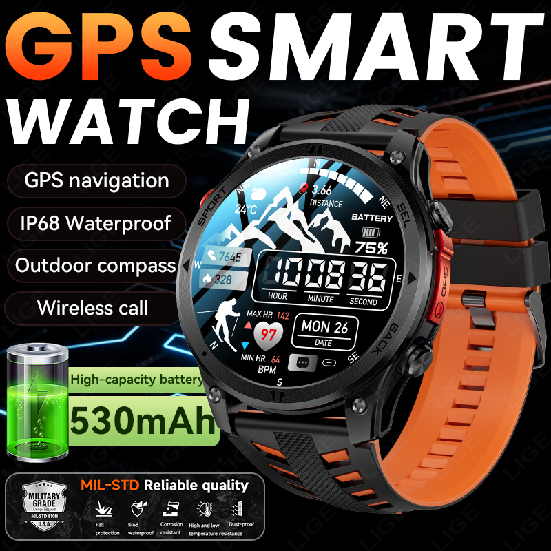 Gps Running Watch - Jam Tangan Pintar GPS Militer LIGE
