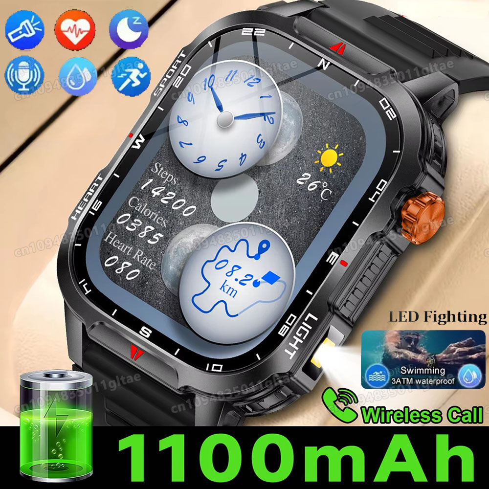 Gps Running Watch - Jam Tangan Pintar Militer Outdoor Pria