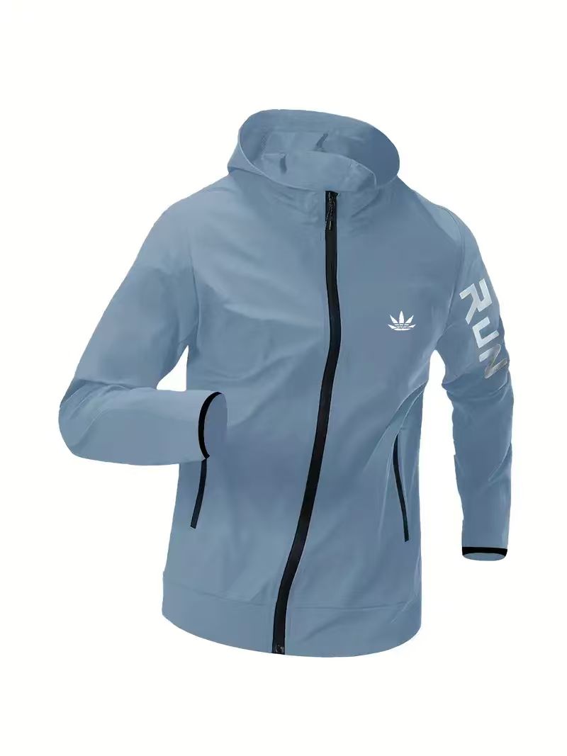 Jaket Windbreaker Hoodie Pria  - Reflective Running Jacket ulasan dan harga